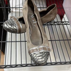 AGL Suede and Metallic Loafers - Size 40